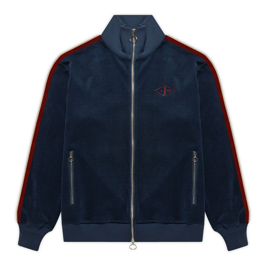 NAVY WOOL TRACK JACKET